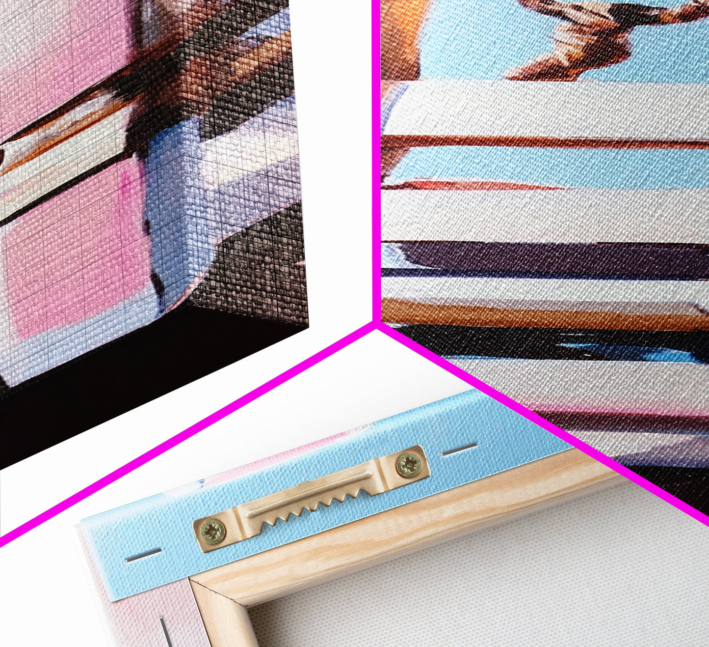 Nautical Ladder, Rustic, Beach House Decor, Coastal Wall Art, Ocean Painting, Blue Tones, Minimalist Seascape, Canvas Print