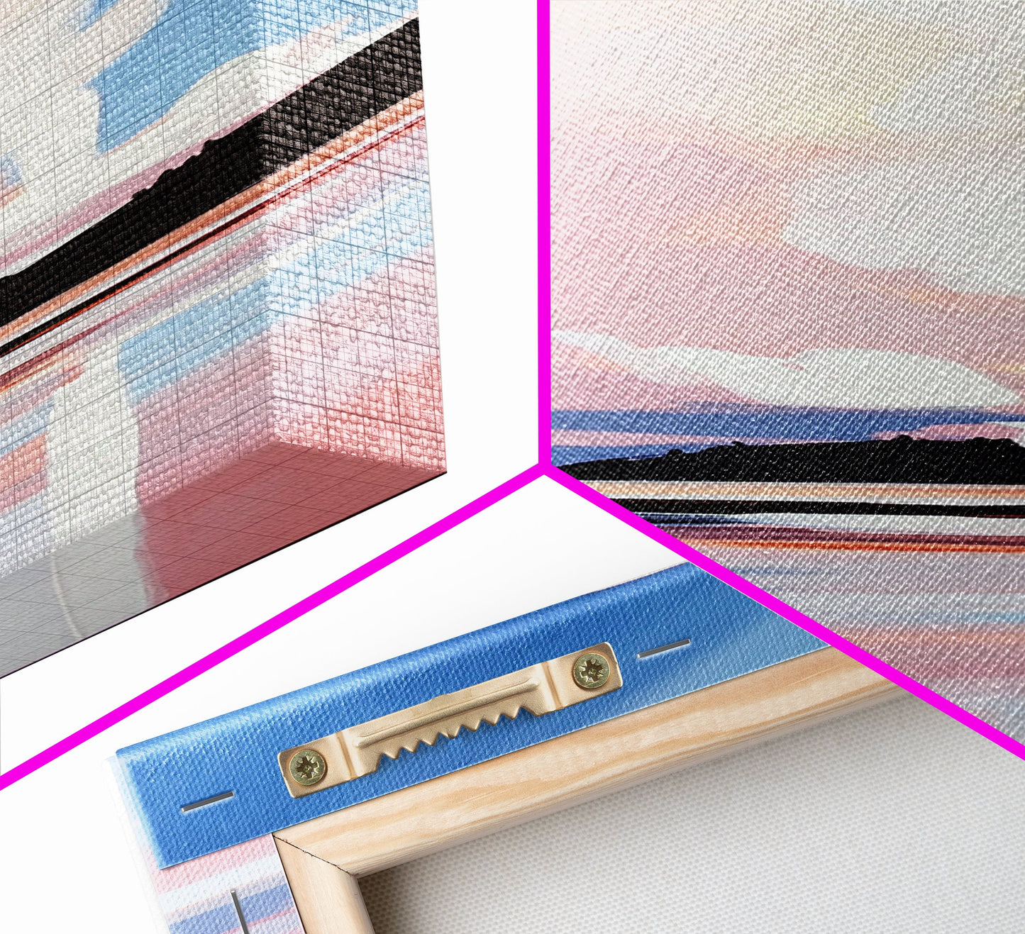 Sunset Clouds, Dreamy Sky, Soft Pastel, Aesthetic Landscape, Minimalist Art, Calm Atmosphere, Living Room, Canvas Print