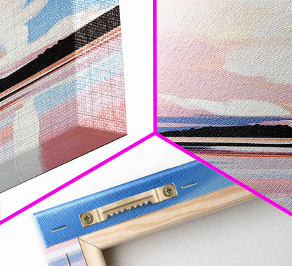 Sunset Clouds, Dreamy Sky, Soft Pastel, Aesthetic Landscape, Minimalist Art, Calm Atmosphere, Living Room, Canvas Print