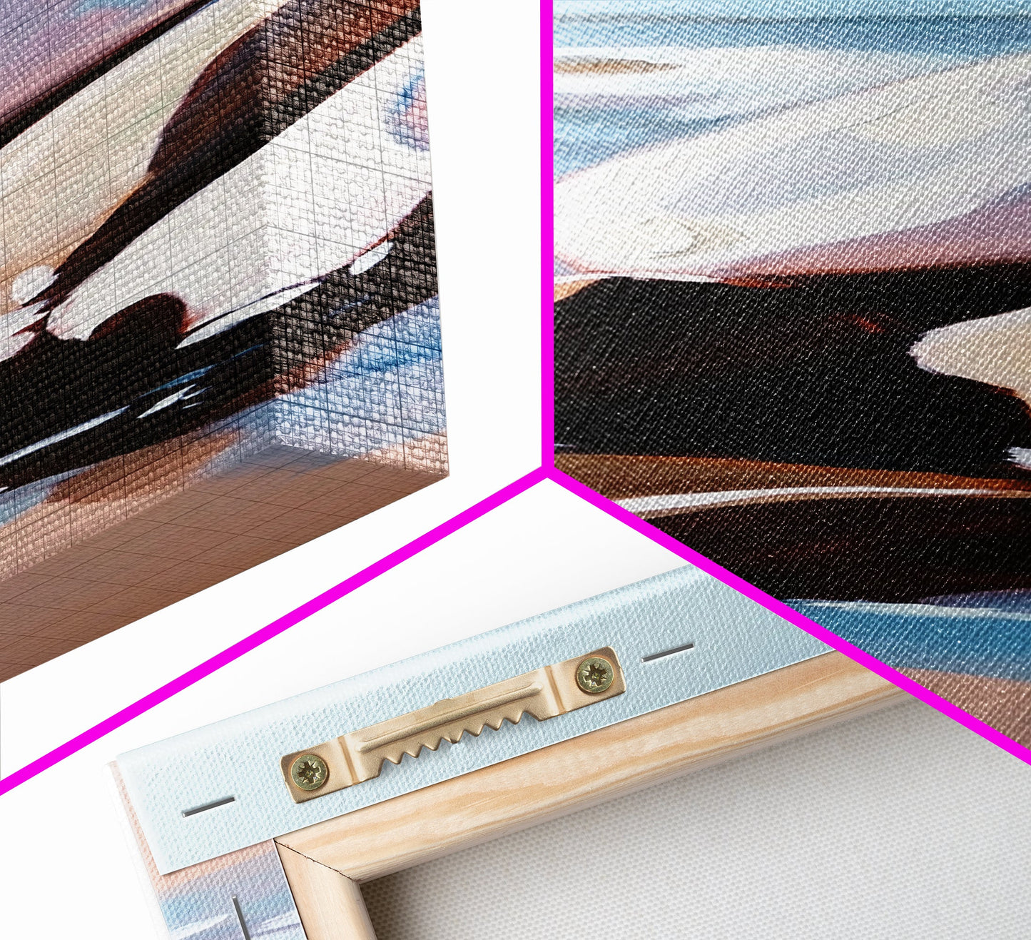 Ocean Rocks, Serene Shore, Tranquil View, Framed Canvas Print, Coastal Wall Art, Minimalist Painting, Bathroom Decor, Zen Art, Gift