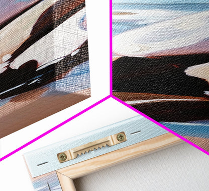 Ocean Rocks, Serene Shore, Tranquil View, Framed Canvas Print, Coastal Wall Art, Minimalist Painting, Bathroom Decor, Zen Art, Gift