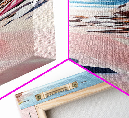 Sandy Beach, Coastal Escape, Ocean Bliss, Canvas Print, Beach House Decor, Minimalist Painting, Living Room Wall Art, Gift, Blue