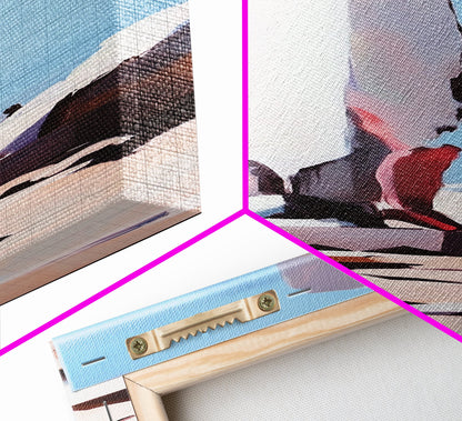 Stone Sculpture, Abstract Figure, Modern Minimalist Art, Desert Vibes, Contemporary Landscape, Earthy Tones, Framed Canvas Print