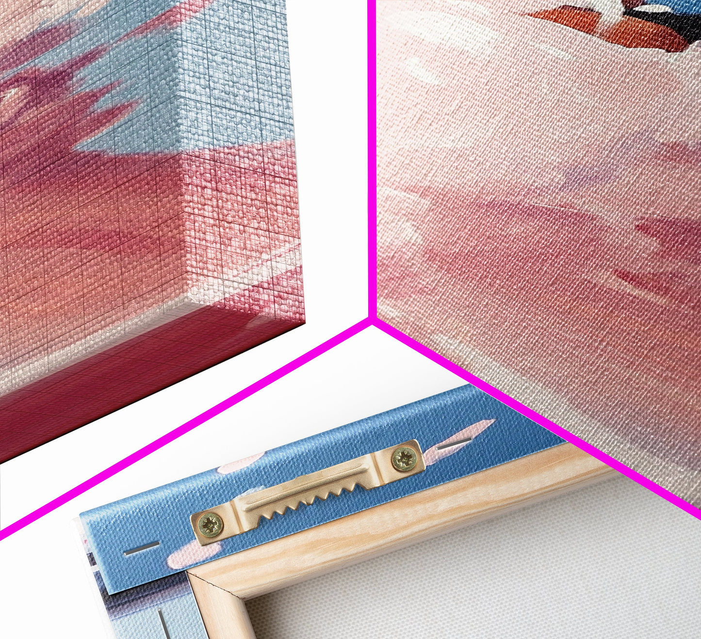 Ocean Splash, Surfer Girl, Dynamic Beach Art, Coastal Living, Vibrant Water Painting, Energetic Waves, Framed Canvas Print