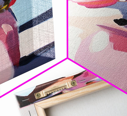 Floral Vase, Pink Magnolia, Modern Impressionist, Canvas Print, Botanical Wall Art, Elegant Decor, Bedroom Art, Feminine Aesthetic