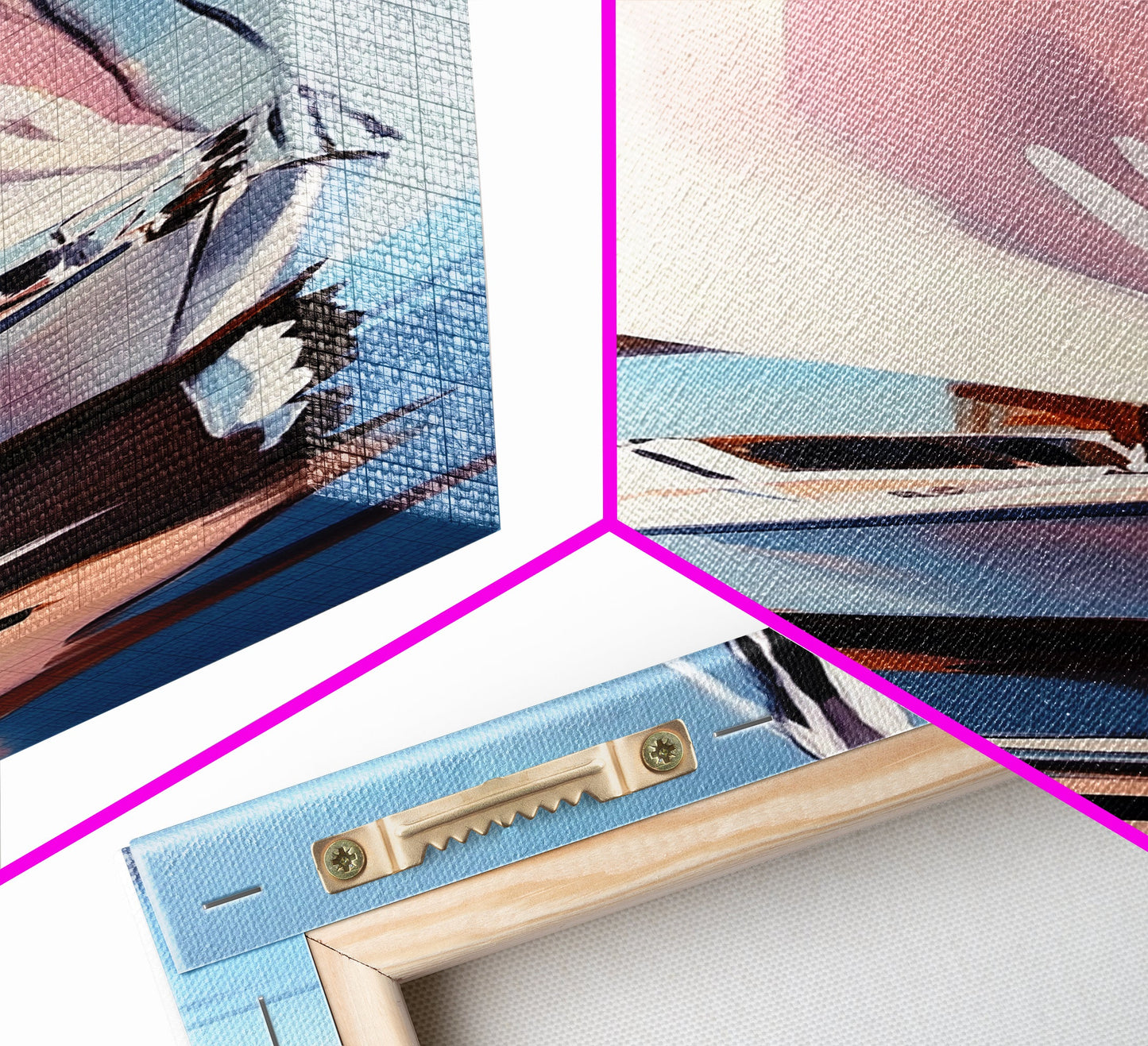 Sailboat Reflection, Nautical Painting, Coastal Wall Art, Canvas Print, Ocean Lover Gift, Modern Seascape, Beach House Decor