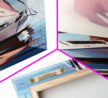 Sailboat Reflection, Nautical Painting, Coastal Wall Art, Canvas Print, Ocean Lover Gift, Modern Seascape, Beach House Decor