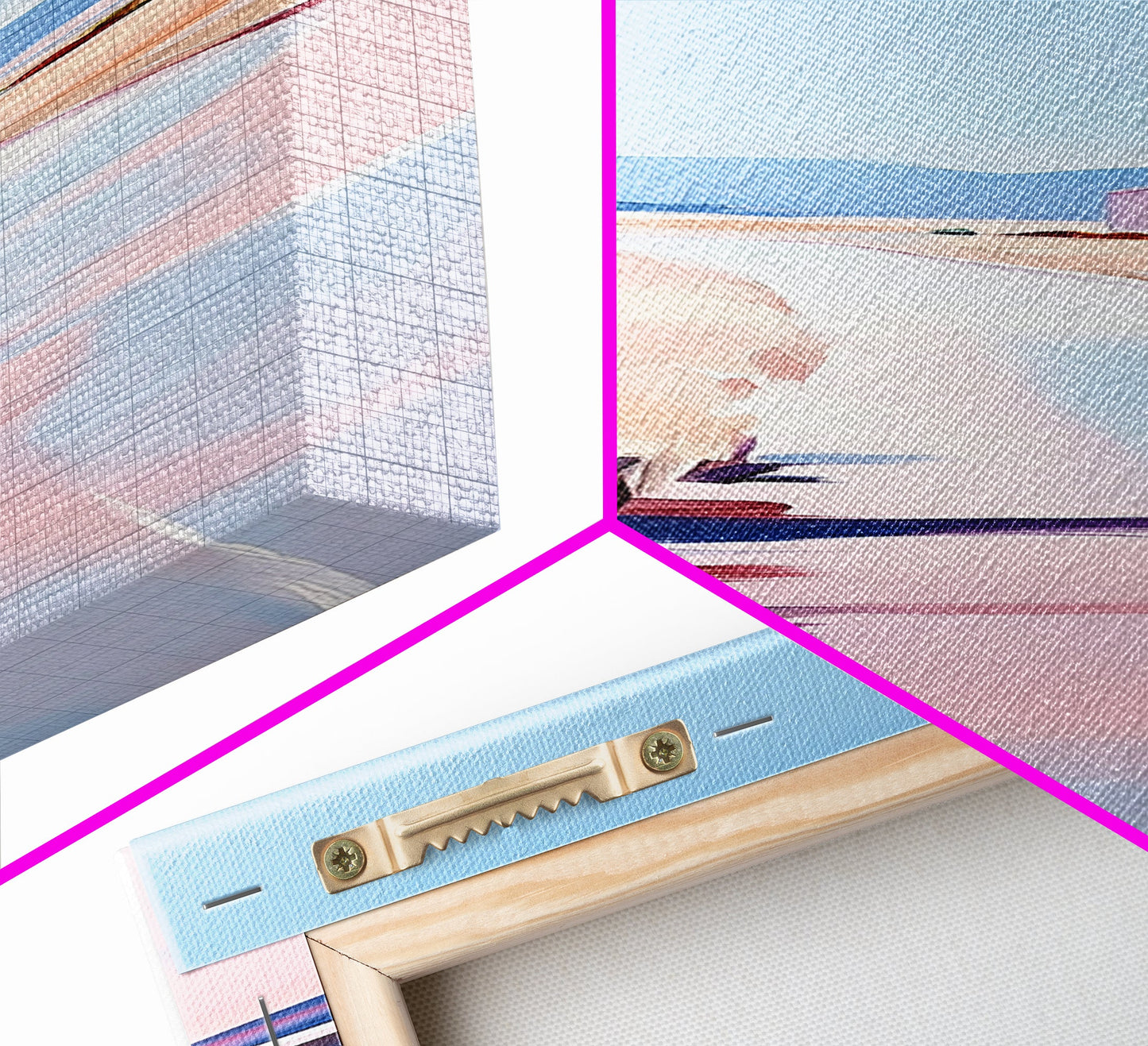 Country Road, Pastel Landscape Art, Rustic Farmhouse Wall Decor, Minimalist Painting, Serene Nature Scene, Living Room Framed Canvas Print