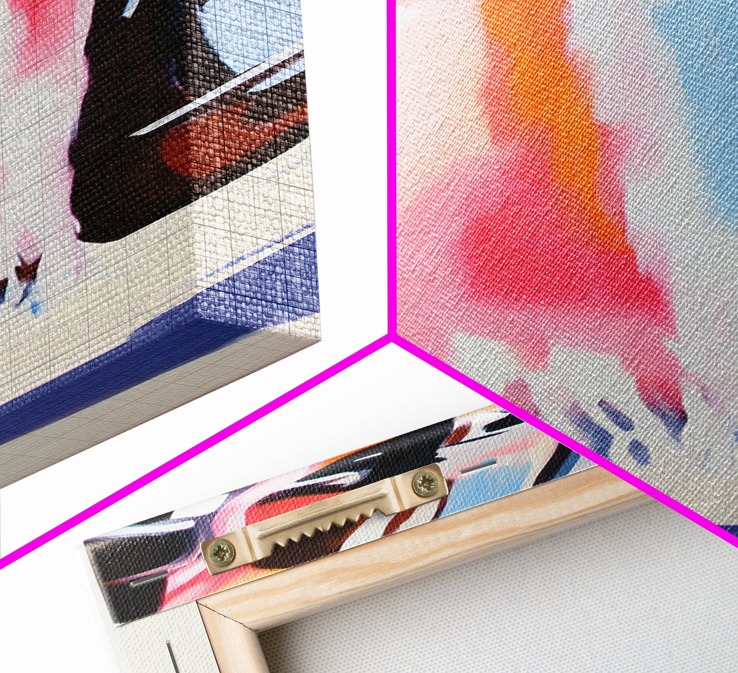 Vibrant Textures, Abstract Fashion Art, Bold Color Splashes, Modern Aesthetic, Trendy Wall Decor, Artistic Expression, Framed Canvas Print