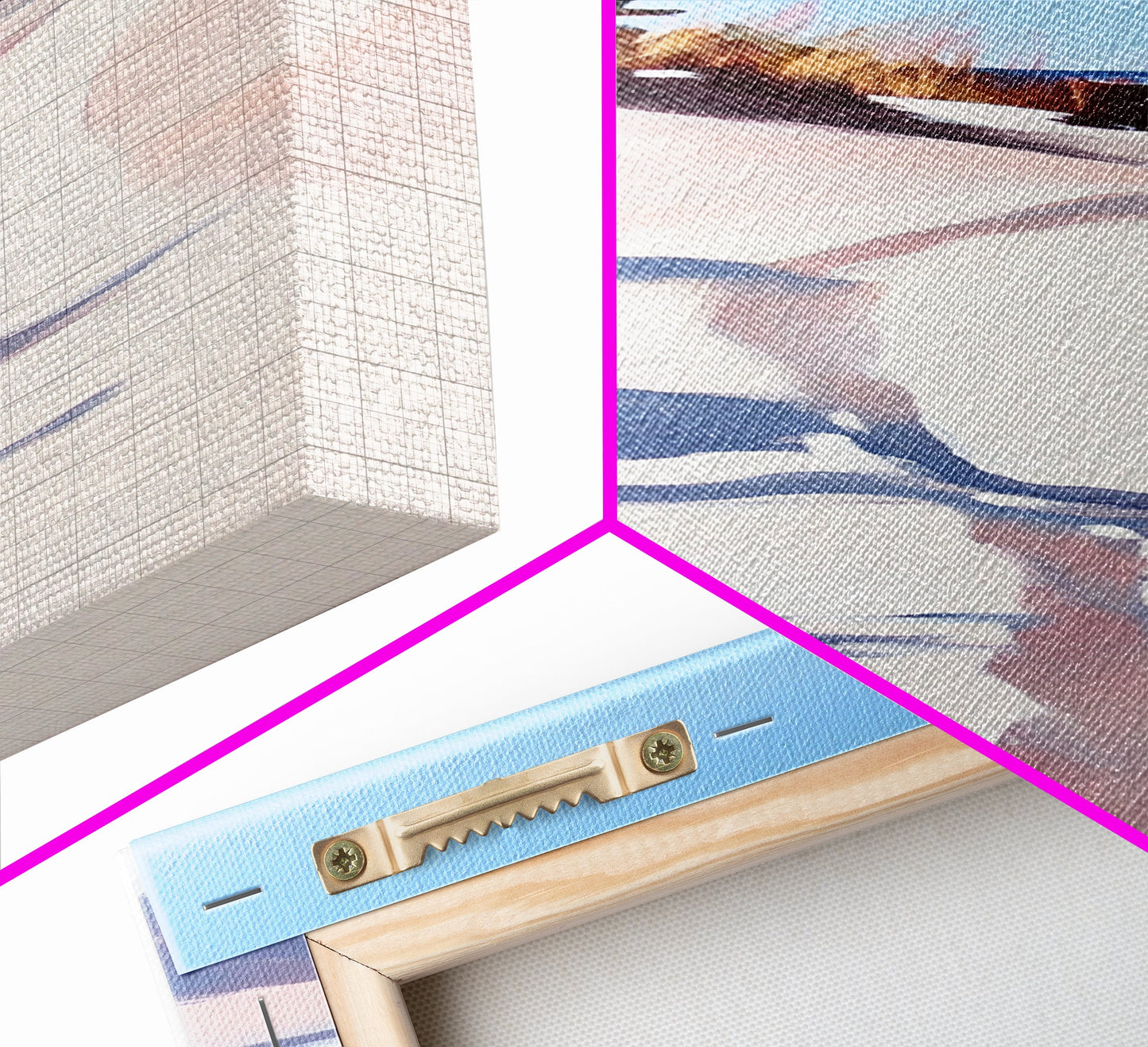 Meerespromenade, Dünen und Schatten, Küstenidylle, sanftes Licht, gerahmter Leinwanddruck, Wandbild fürs Wohnzimmer, Strandhausdeko