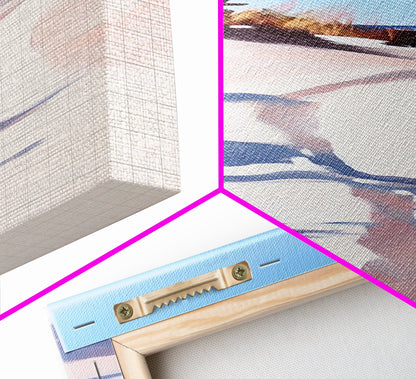 Meerespromenade, Dünen und Schatten, Küstenidylle, sanftes Licht, gerahmter Leinwanddruck, Wandbild fürs Wohnzimmer, Strandhausdeko