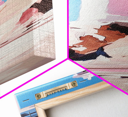 Lighthouse Art, Coastal Wall Decor, Nautical Painting, Ocean Wall Art, Minimalist Seascape, Blue Sky Print, Framed Canvas Print