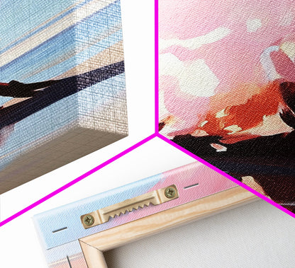 Burning Tree, Surreal Landscape Art, Abstract Nature Print, Dreamy Wall Art, Modern Home Decor, Soft Color Palette, Canvas Print