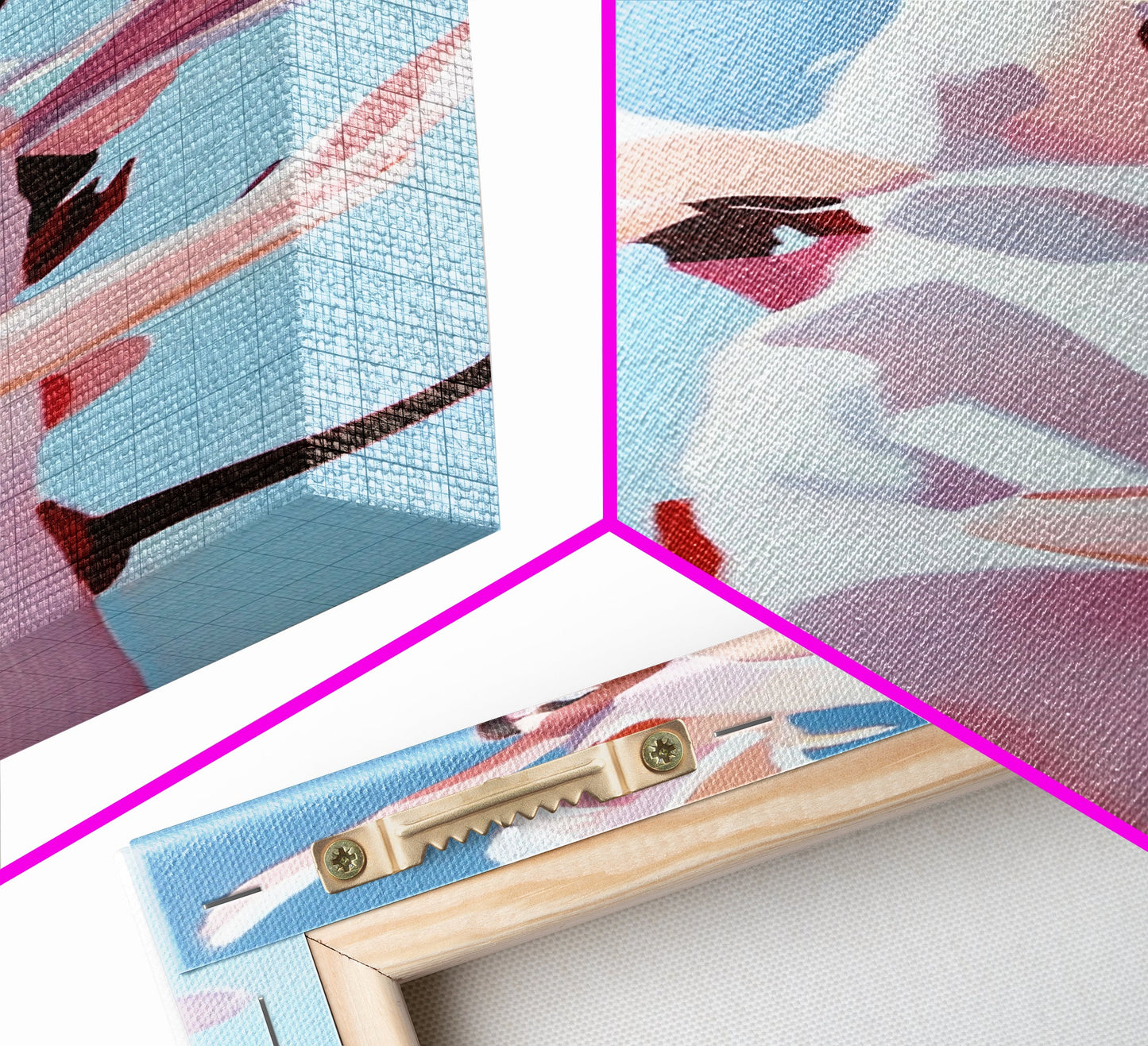 Pink Bloom, Floral Wall Art, Botanical Print, Framed Canvas Print, Modern Aesthetic, Minimalist Decor, Bedroom Art, Boho Artwork