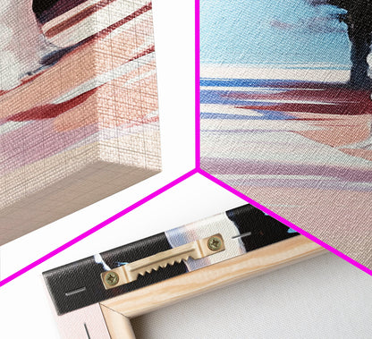 Sunlit Forest, Tree Shadows, Nature Wall Art, Framed Canvas Print, Rustic Aesthetic, Cozy Decor, Cabin Artwork, Minimalist Design