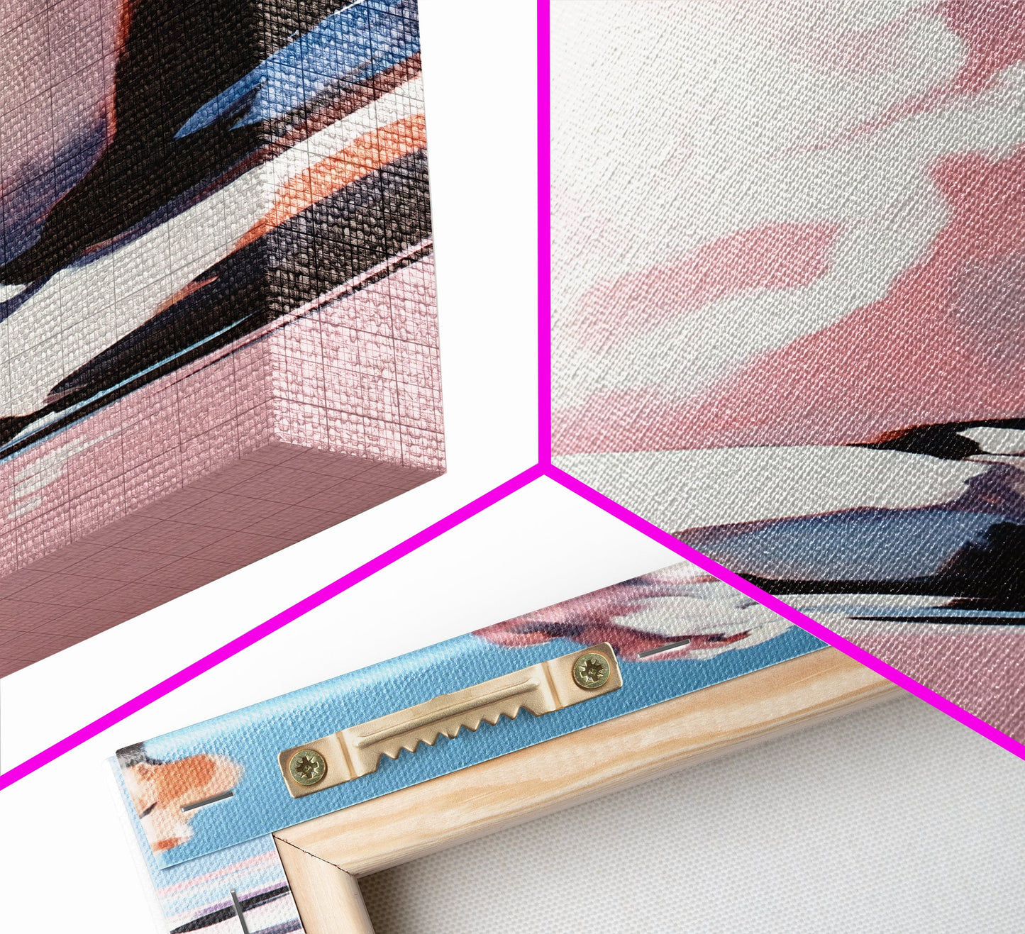 Iceberg, Arctic, Frozen Landscape, Blue, White, Modern Home Art, Minimalist, Winter, Living Room, Office, Framed Canvas Print