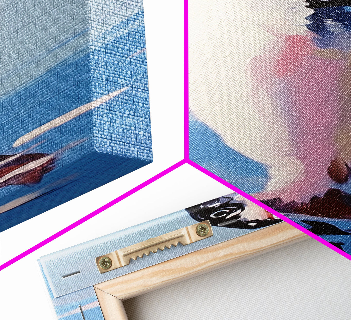 Fish, Water, Minimalist Art, Ocean, Coastal Decor, Marine Life, Blue, White, Kitchen Wall Art, Framed Canvas Print