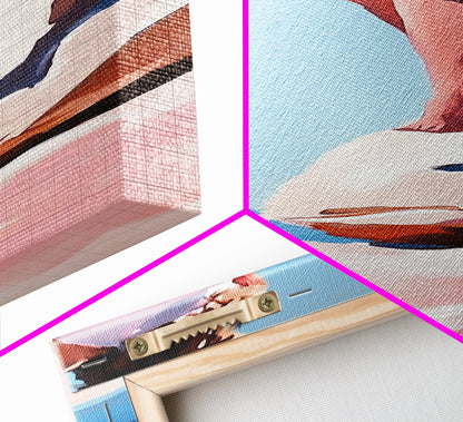 Seaside Muse, Minimalist Beach Art, Boho Coastal Wall Decor, Serene Ocean View, Contemporary Painting, Canvas Print, Bedroom Wall Art