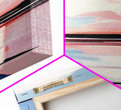 Sunset Reflection, Coastal Wall Art, Abstract Beach Painting, Serene Ocean View, Boho Decor, Canvas Print, Bedroom Wall Art, Office Art