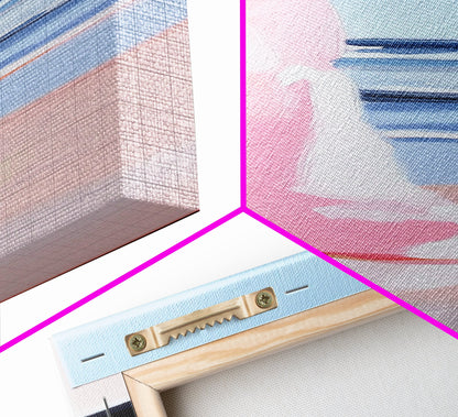 Windswept Dress, Ocean Breeze Art, Soft Pastel Coastal Decor, Feminine Beach Aesthetic, Modern Abstract Art, Canvas Print, Bedroom Wall Art