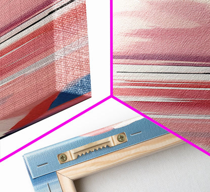 Pink Clouds, Coastal Wall Art, Minimalist Landscape, Modern Seascape, Large Framed Canvas Print, Living Room Art, Soft Pastel Decor