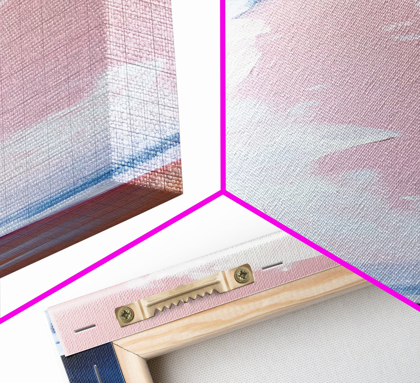 Pink Wave, Surfing Wall Art, Coastal Energy, Abstract Seascape, Ocean Motion, Beach Inspired Framed Canvas Print, Minimalist Home Decor