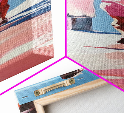 Fashion Model Walking, Feminine Wall Art, Chic Bedroom Decor, Soft Pastel Aesthetic, Minimalist Fashion Illustration, Canvas Print