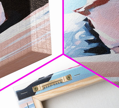 Woman in Nature, Ocean View, Beach Scene, Canvas Print, Romantic Art, Soft Aesthetic, Minimalist Wall Art, Feminine Energy, Serene Mood