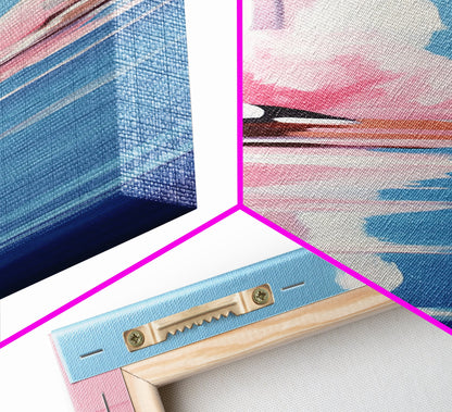 Abstract Reflection, Watercolor Aesthetic, Ocean Wall Art, Canvas Print, Modern Minimalism, Soft Tones, Living Room Art, Tranquil Home Decor