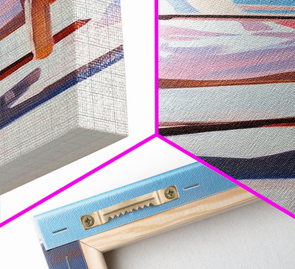 Beach Chair Relaxation, coastal art, summer vibes, minimalist beach painting, modern wall decor, living room art, framed canvas print