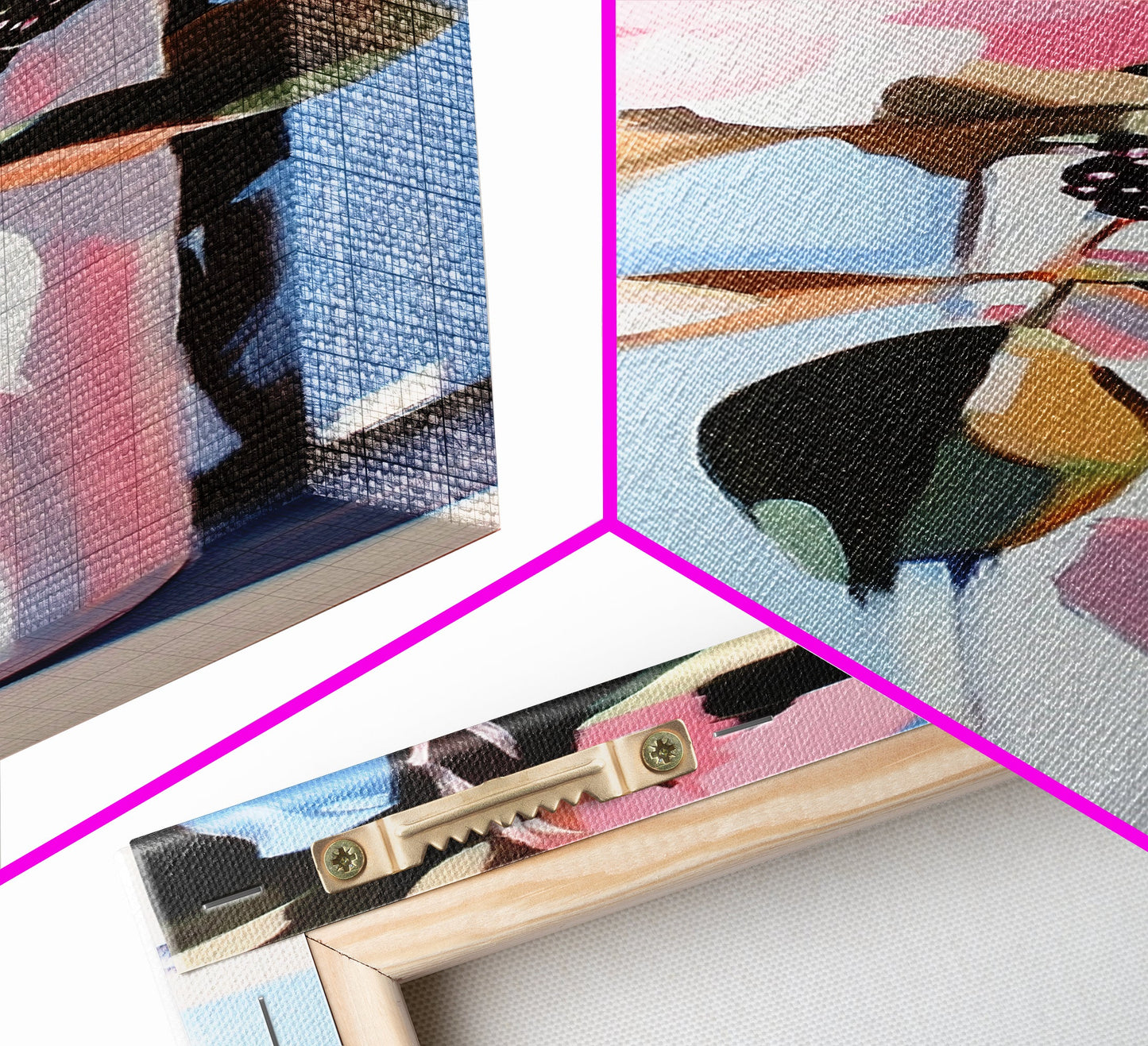 Floral Vase, Pink Flowers, Boho Botanical, Framed Canvas Print, Nature Wall Art, Bedroom Decor, Soft Aesthetic Art, Floral Wall Art