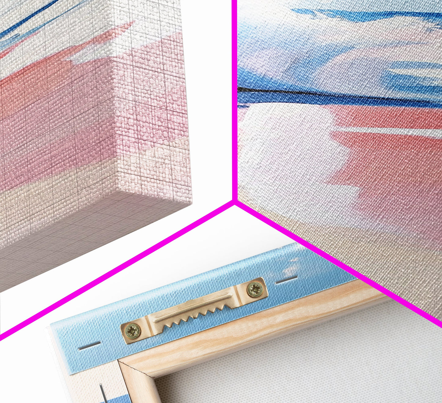 Meereswelle, Küstenkunst, moderne Meereslandschaft, blaue Wanddekoration, Wohnzimmerbild, minimalistische Kunst, Leinwanddruck, maritimer Stil