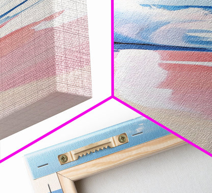 Meereswelle, Küstenkunst, moderne Meereslandschaft, blaue Wanddekoration, Wohnzimmerbild, minimalistische Kunst, Leinwanddruck, maritimer Stil