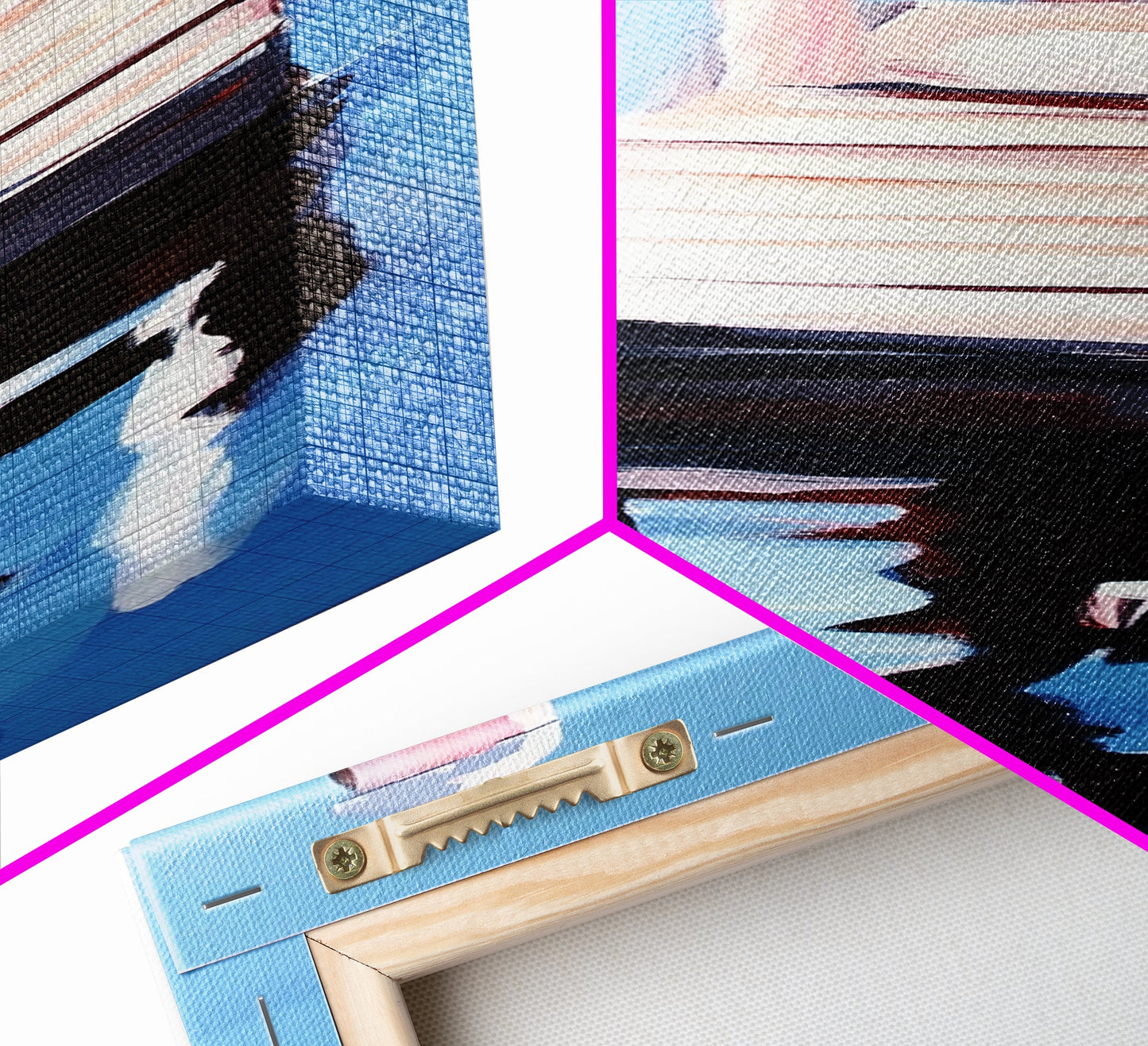 Dock Reflection, Nautical Decor, Seaside Wall Art, Canvas Print, Minimalist Art, Coastal Aesthetic, Blue Wall Art, Modern Home Decor