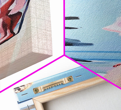 Woman On Cliff, Boho Wall Art, Feminine Canvas Print, Minimalist Decor, Dreamy Aesthetic, Coastal Style, Nature Art, Peaceful Decor