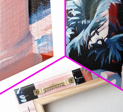 Palm Tree Painting, Coastal Tropical Art, Minimalist Summer Aesthetic, Soft Pastel Beach Decor, Boho Home Wall Art, Canvas Print