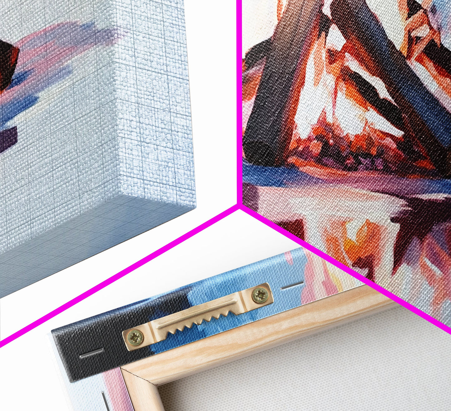 Gemütliches Lagerfeuer, Feuerspiegelung, Lagerfeuerglühen, Herbstnacht, gerahmter Leinwanddruck, Wandbild für die Hütte, rustikale Dekoration, warme Atmosphäre, Herbstkunst