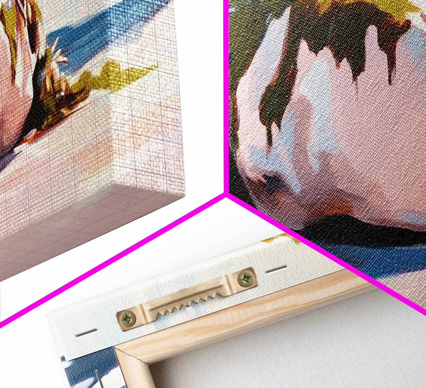 Moosbewachsener Felsen am Strand, Naturkunst am Meer, Erdiger Meeresdruck, Ruhige Zen-Dekoration, Organische minimalistische Ästhetik, Leinwanddruck fürs Wohnzimmer