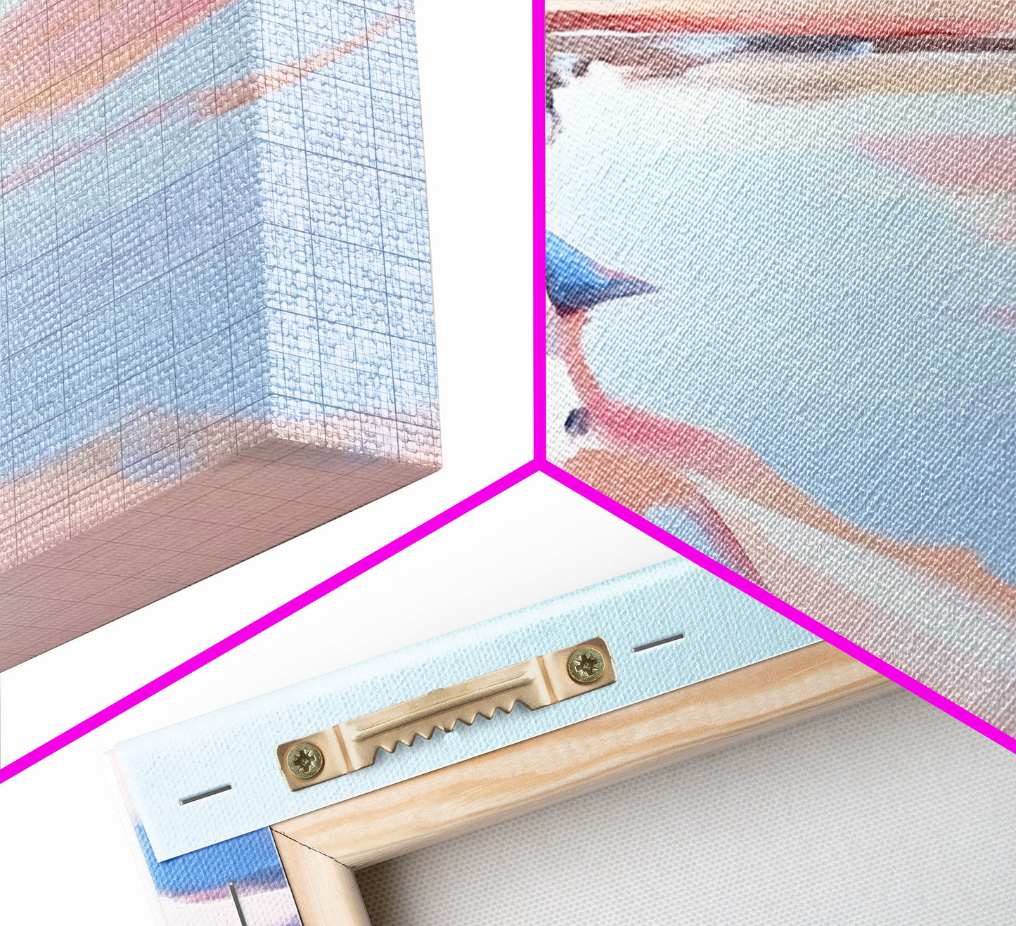 Klippen, Wasser, Spiegelung, Leinwanddruck, Küstenkunst, zeitgenössisches Seestück, Küstenansicht, Pastelllandschaft, Meeresdekor