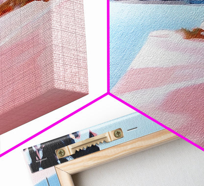 Tree on Shore, Lake Art, Natural Beauty, Rustic Decor, Tranquil Scene, Blue and Pink Palette, Serene Wall Art, Modern, Canvas Print