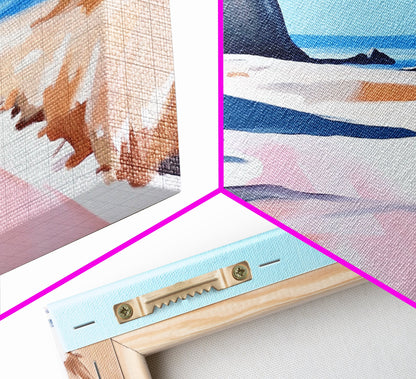 Ocean Road, Coastal Drive, Scenic Beach Art, Framed Canvas Print, Nautical Decor, Minimalist Landscape, Calm Vibes, Living Room Wall Art