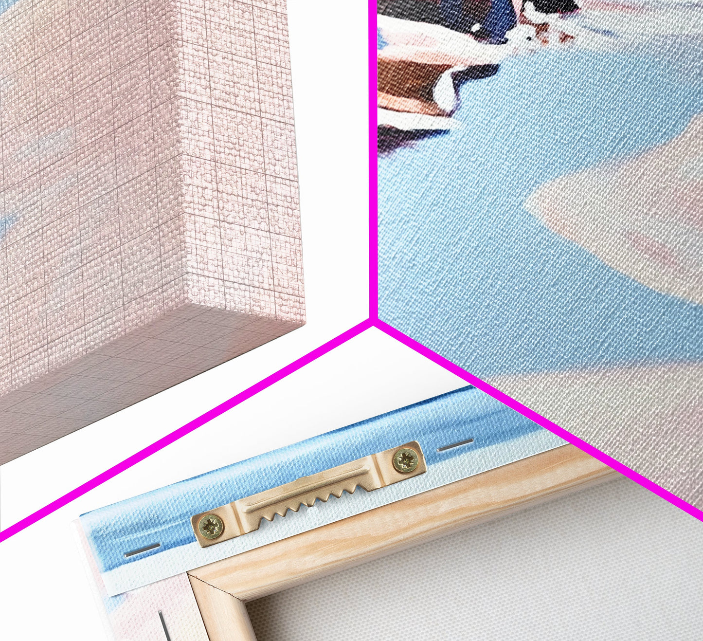 Ocean Shore, Tranquil Seascape Art, Pink Blue Horizon, Serene Beach Wall Decor, Relaxing Coastal Aesthetic, Canvas Print