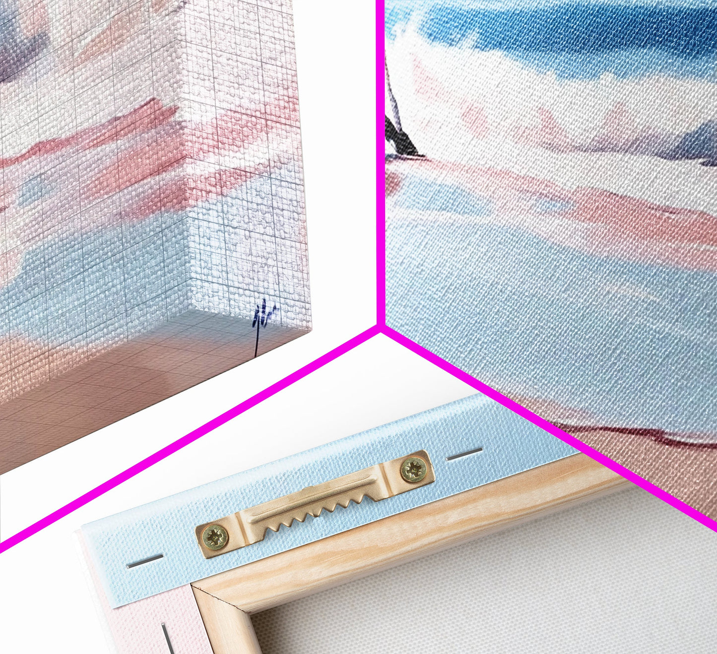 Ocean Waves, Seascape Painting, Beach Aesthetic, Coastal Home Art, Relaxing Seashore, Minimalist Art, Canvas Print, Bathroom Decor