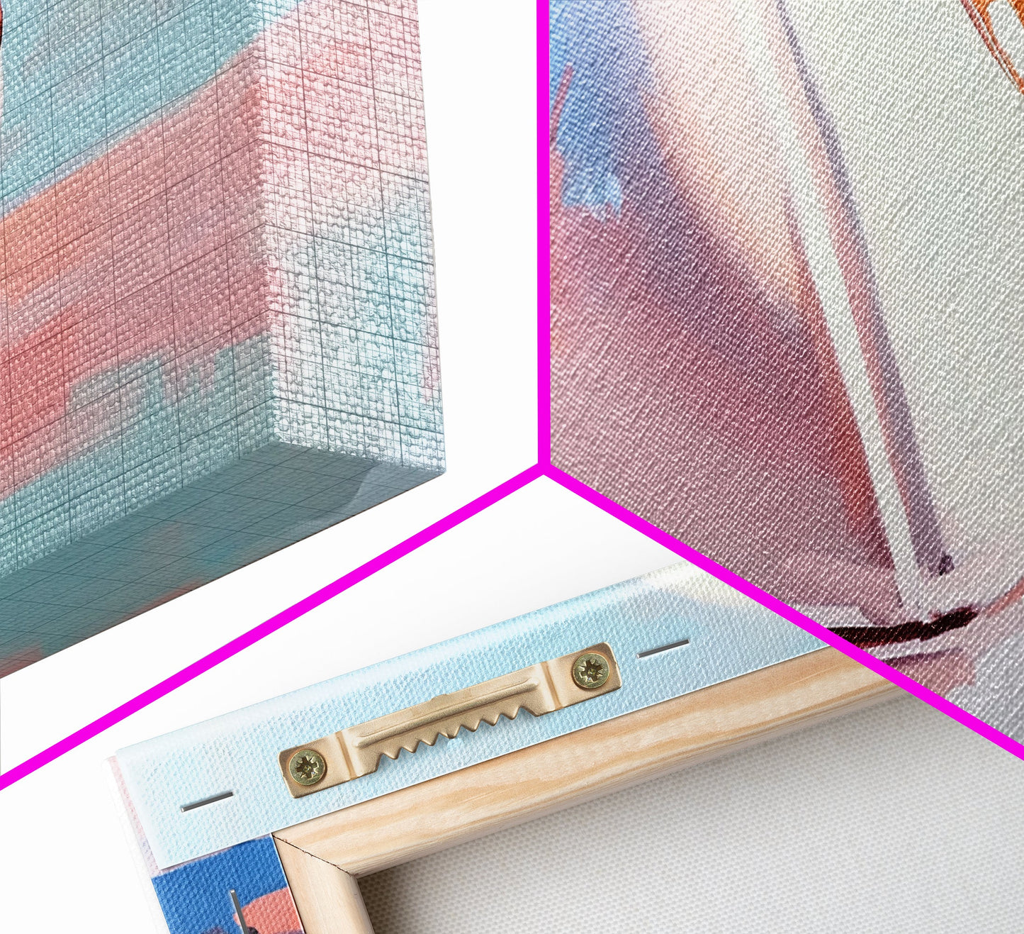 Nautische Boje, Küstenkunst, Minimalistischer Küstenstil, Meeresspiegelungen, Nautische Ästhetik, Dekoration mit Meeresmotiven, Leinwanddruck, Badezimmer