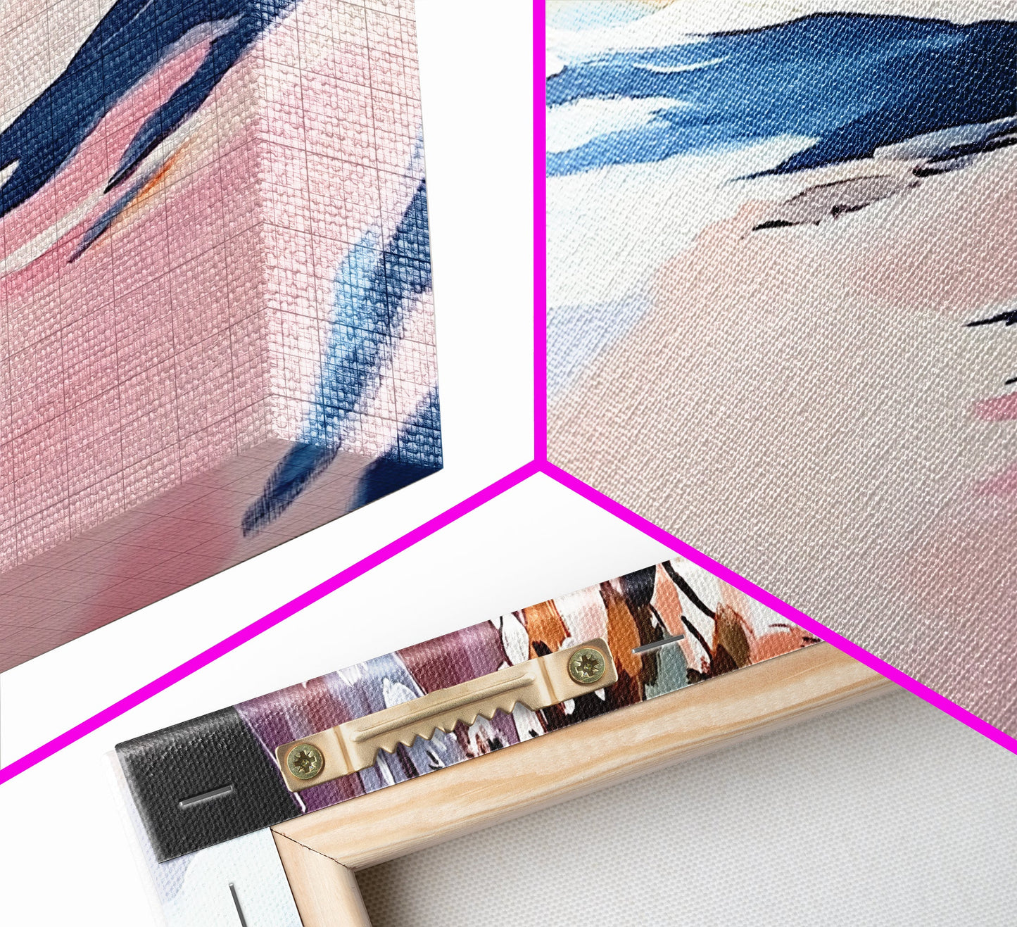 Meeresküste, Felsstrand, blaue Wellen, Leinwanddruck, moderne Küstenkunst, Strandhausdeko, Wandbild fürs Wohnzimmer, minimalistisches Meeresbild