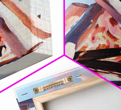 Beach Bonfire, Coastal Art, Ocean Sunset, Warm Minimalist, Canvas Print, Coastal Home Decor, Relaxing Wall Art, Boho Aesthetic