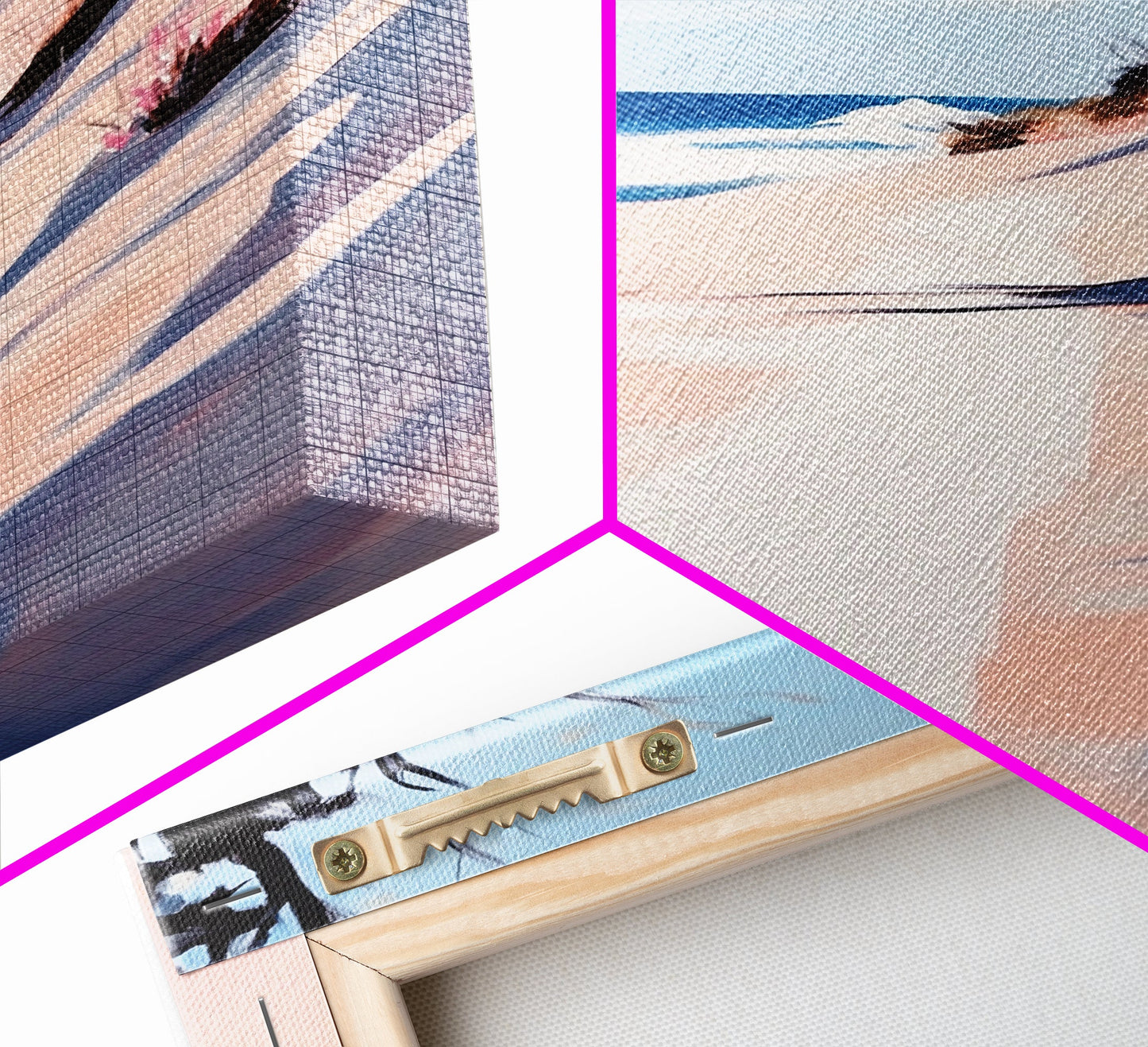 Beach Path, Coastal Art, Modern Seascape, Framed Canvas Print, Ocean Wall Art, Minimalist Beach Painting, Bedroom Wall Decor