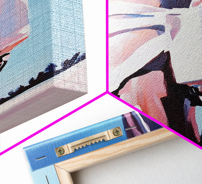 Rustic Pole, Coastal Minimalist Art, Framed Canvas Print, Boho Beach Decor, Nautical Painting, Seaside Home Aesthetic, Pastel Artwork