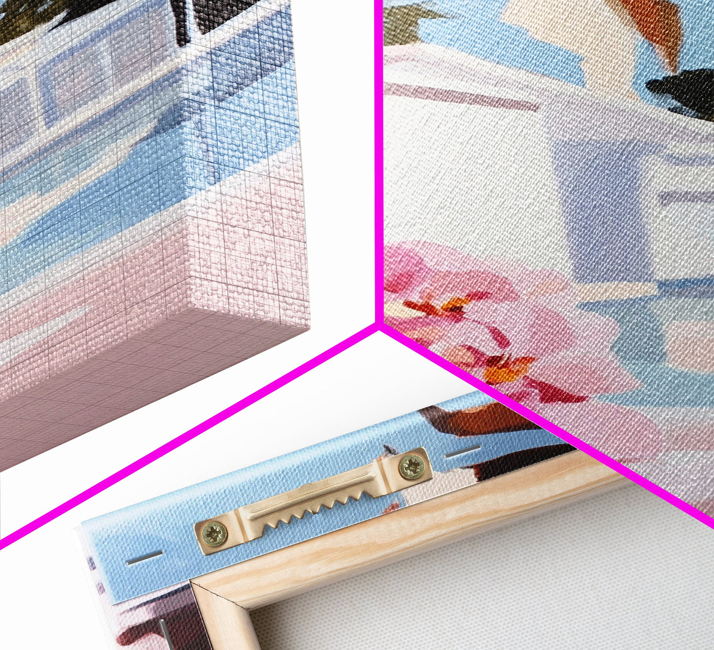 Tropical, Palm Trees, Poolside, Framed Canvas Print, Modern Beach House Art, Vibrant Wall Decor, Summer Vibes, Aesthetic Living Room Art