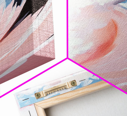 Ocean Wave Painting, Abstract Seascape Art, Modern Coastal Print, Pastel Watercolor Style, Framed Canvas Print, Beach House Wall Art